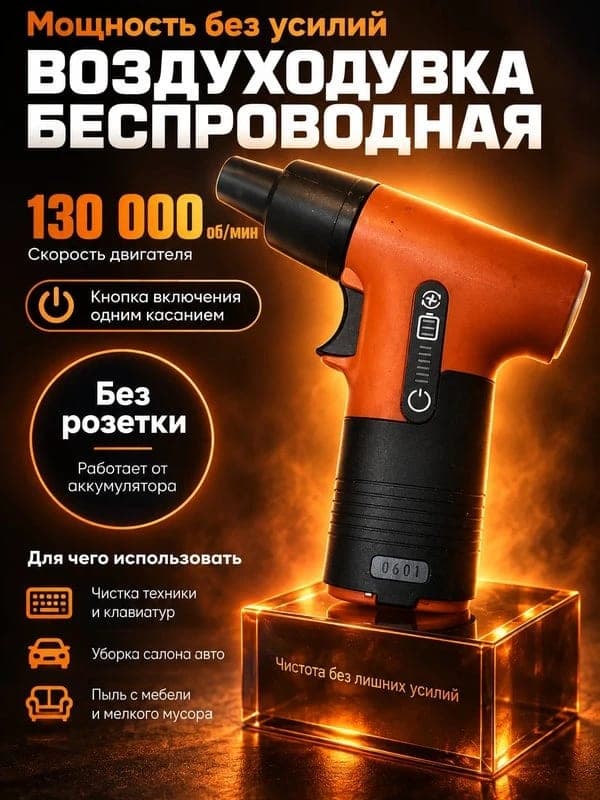 Беспроводная воздуходувка: инфографика для карточки товара Wildberries и Ozon